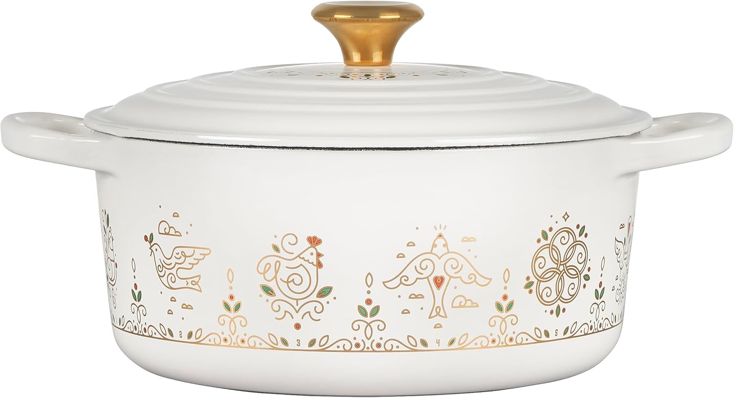 Le Creuset Noël Collection Enameled Cast Iron 12 Days of Christmas Round Dutch Oven, 3.5 qt., White - Image 3
